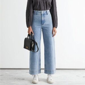 & other stories wide cropped denim jeans